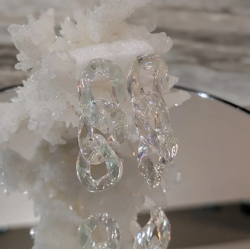 Chunky Acrylic Chain Earrings - Picture 4 of 5